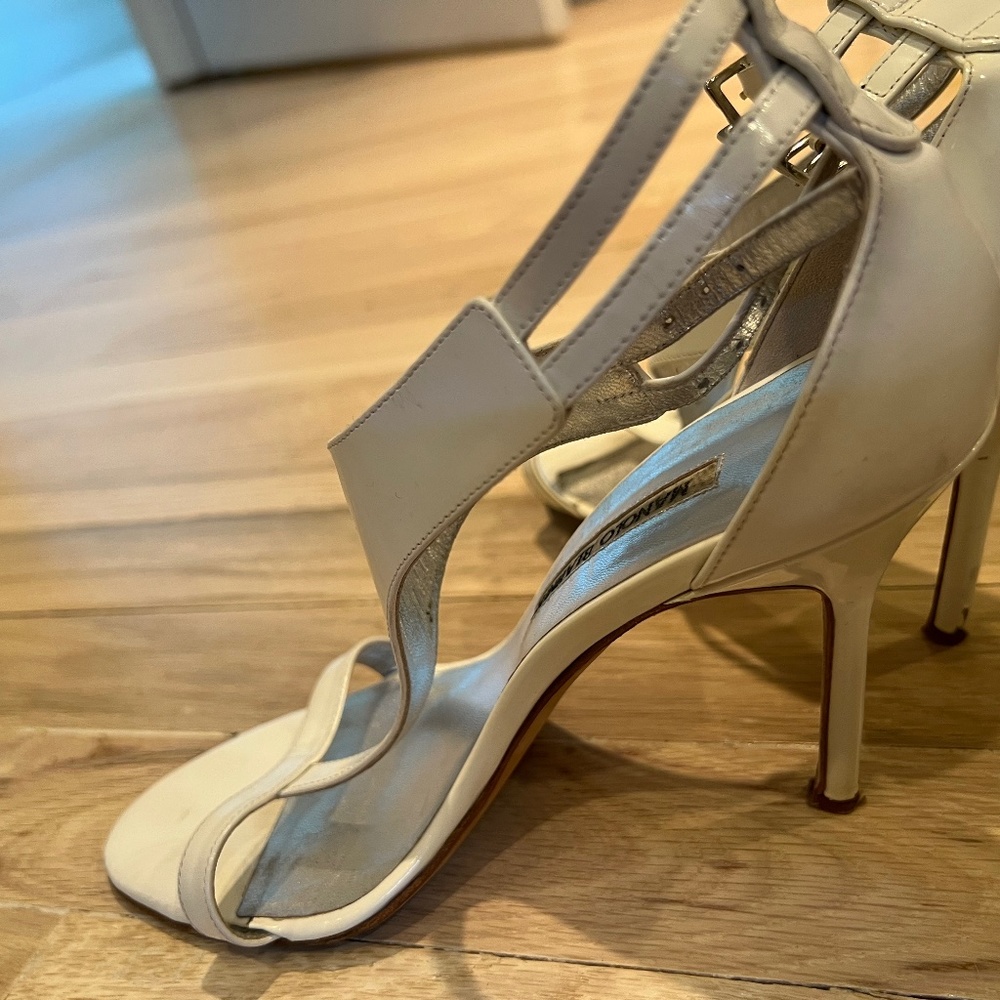 White patten Manolo Blahnik shoes